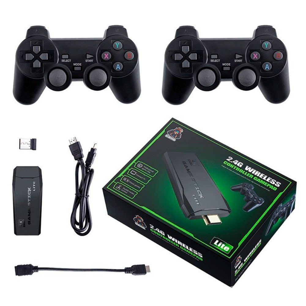 Game Stick Retrô 4K Com 20.000 Jogos + 2 Controles Sem Fio