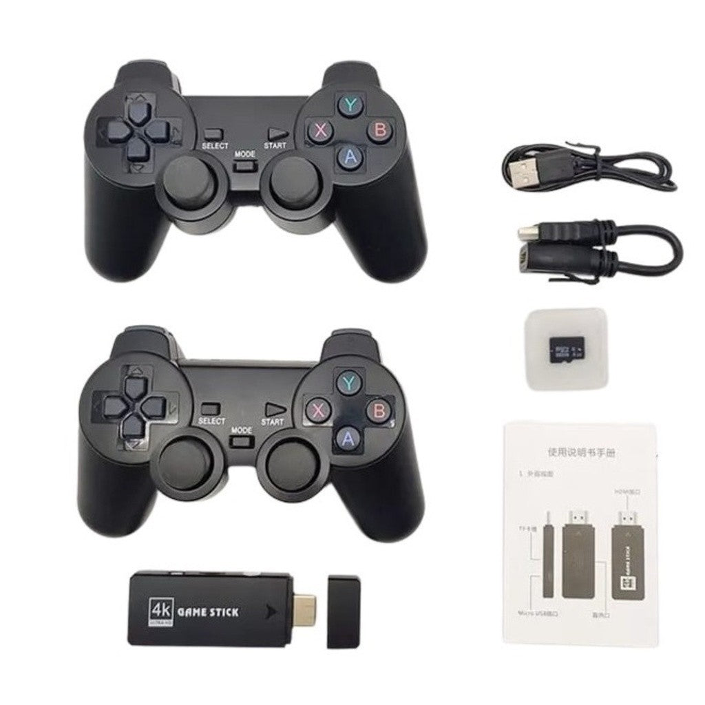 Game Stick Retrô 4K Com 20.000 Jogos + 2 Controles Sem Fio